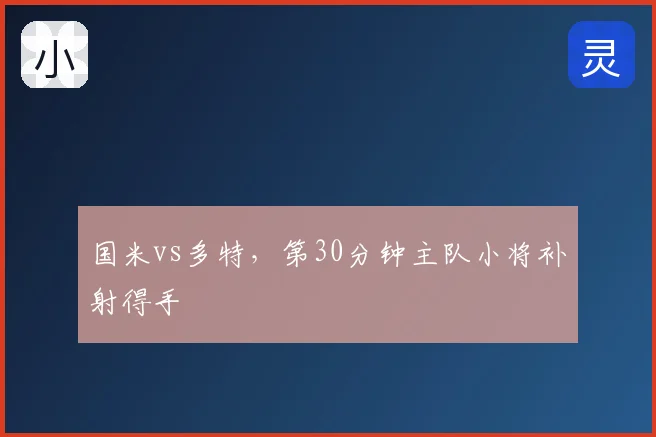 国米vs多特,第30分钟主队小将补射得手